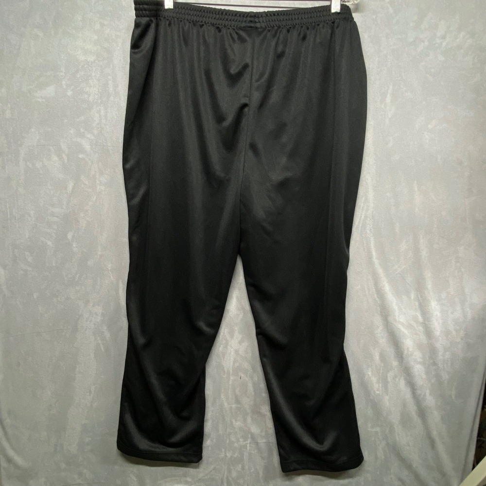 Roamans 28W Petite Black Polyester Elastic Waist Athletic Track Pants - Picture 2 of 12